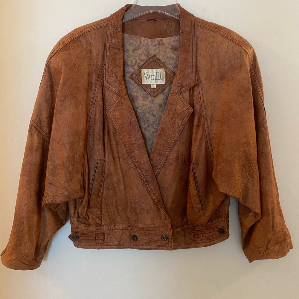 Vintage Winlit ladies leather jacket size small